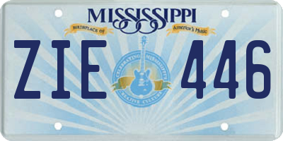 MS license plate ZIE446