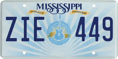 MS license plate ZIE449