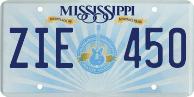 MS license plate ZIE450
