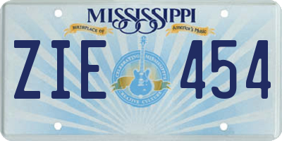 MS license plate ZIE454