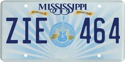 MS license plate ZIE464