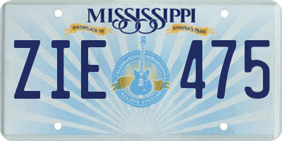 MS license plate ZIE475