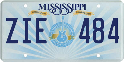MS license plate ZIE484
