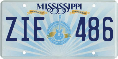 MS license plate ZIE486