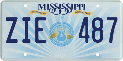 MS license plate ZIE487