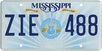MS license plate ZIE488