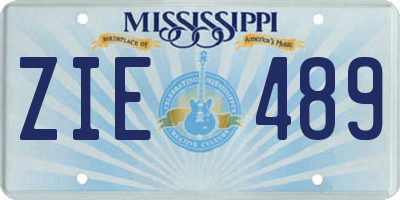 MS license plate ZIE489