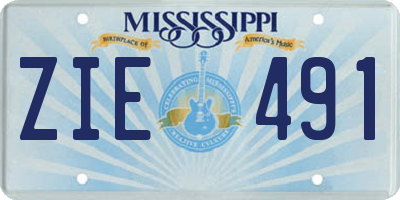 MS license plate ZIE491