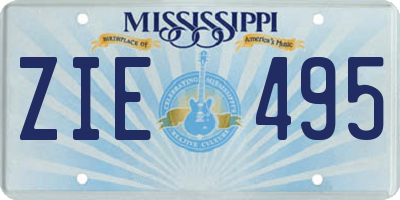 MS license plate ZIE495