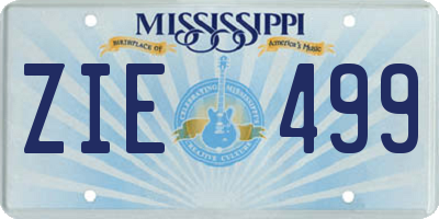 MS license plate ZIE499