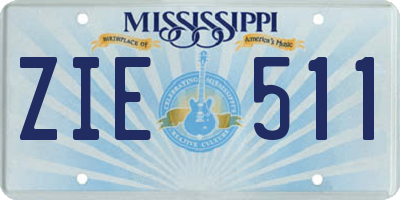 MS license plate ZIE511