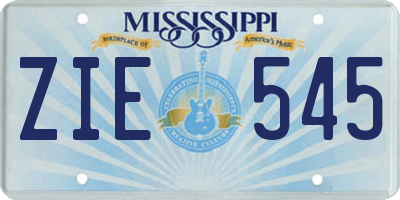 MS license plate ZIE545