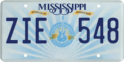 MS license plate ZIE548
