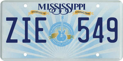 MS license plate ZIE549