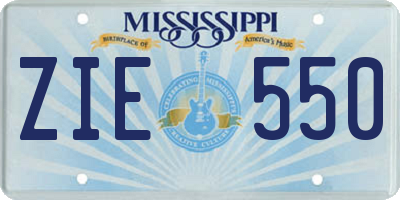 MS license plate ZIE550