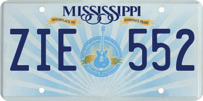 MS license plate ZIE552