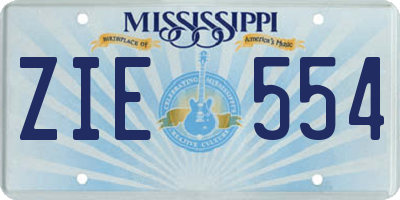 MS license plate ZIE554