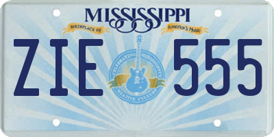 MS license plate ZIE555