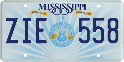 MS license plate ZIE558