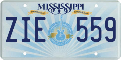 MS license plate ZIE559