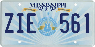 MS license plate ZIE561