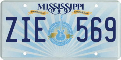 MS license plate ZIE569