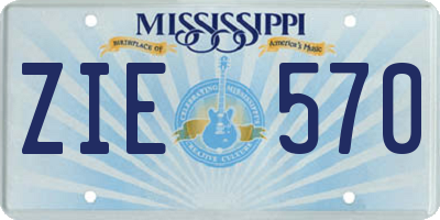 MS license plate ZIE570