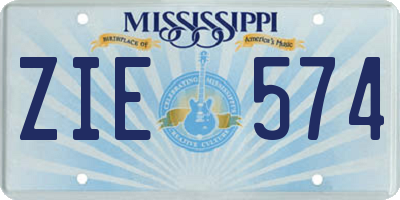 MS license plate ZIE574