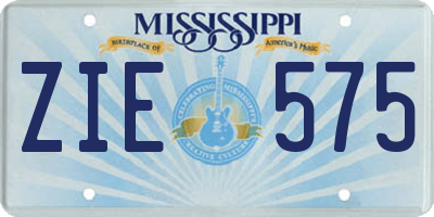 MS license plate ZIE575