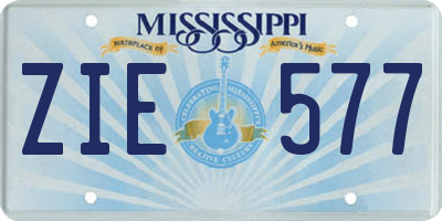 MS license plate ZIE577