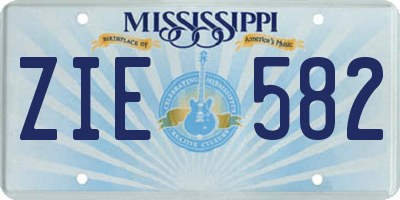 MS license plate ZIE582