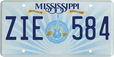 MS license plate ZIE584