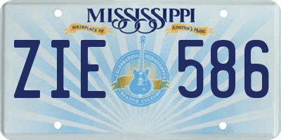 MS license plate ZIE586