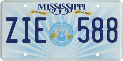 MS license plate ZIE588