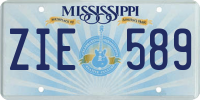 MS license plate ZIE589