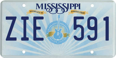 MS license plate ZIE591