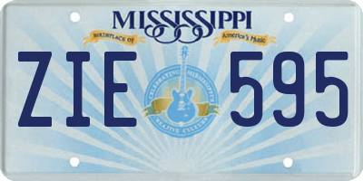 MS license plate ZIE595