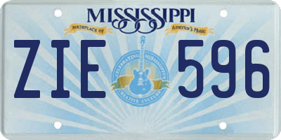 MS license plate ZIE596
