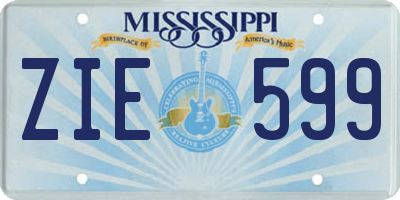 MS license plate ZIE599