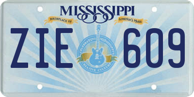 MS license plate ZIE609