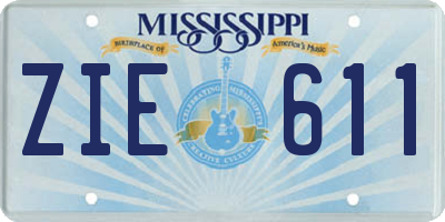 MS license plate ZIE611