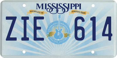MS license plate ZIE614