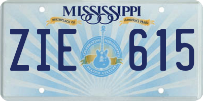 MS license plate ZIE615