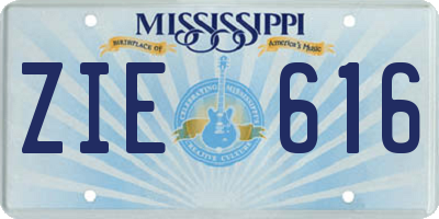 MS license plate ZIE616