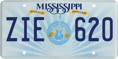 MS license plate ZIE620