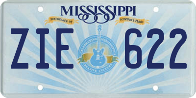 MS license plate ZIE622