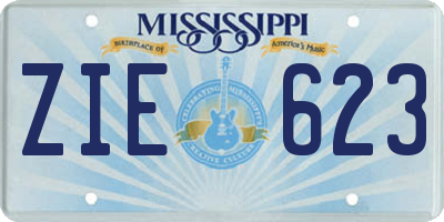 MS license plate ZIE623