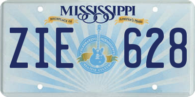 MS license plate ZIE628