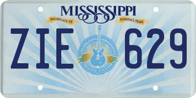 MS license plate ZIE629