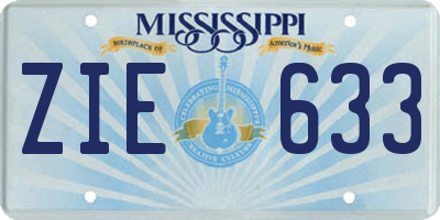 MS license plate ZIE633
